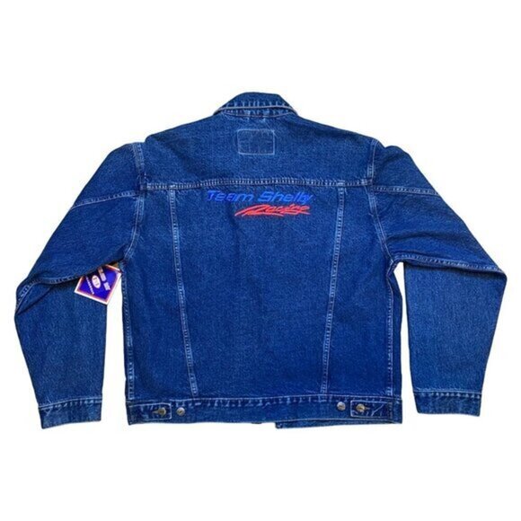 Vintage Milano Bay Team Shelby Blue Denim Jacket Large 100% Cotton - Picture 2 of 9